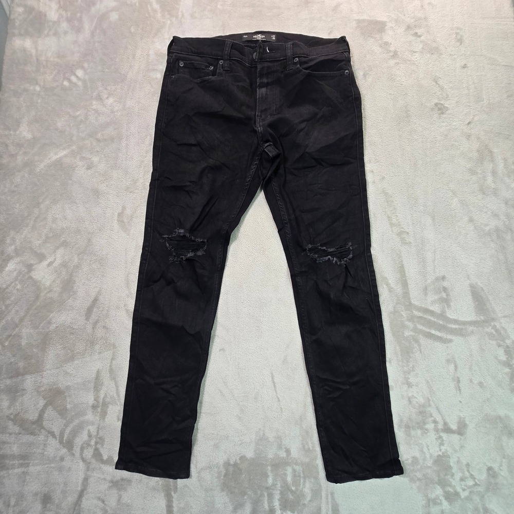 Hollister California Skinny Jeans Mens 32x30 Black Advanced Stretch Denim Pants